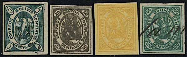 1867/68, Bolivia, Condor issue  - Asta Storia Postale e Filatelia - Associazione Nazionale - Case d'Asta italiane