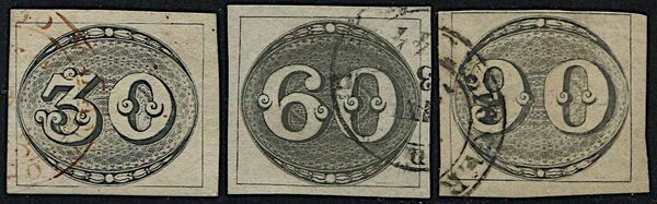 1843, Brazil, Bulls Eye, complete set of three  - Asta Storia Postale e Filatelia - Associazione Nazionale - Case d'Asta italiane