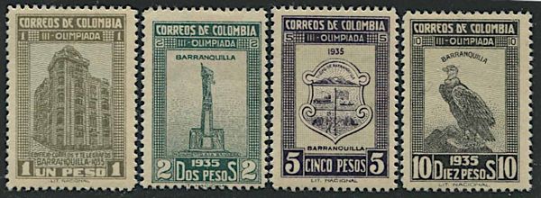 1935, Colombia, Olympic Games of Barranquilla  - Asta Storia Postale e Filatelia - Associazione Nazionale - Case d'Asta italiane