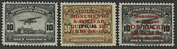 1929/35, Equador, Air Post, four set  - Asta Storia Postale e Filatelia - Associazione Nazionale - Case d'Asta italiane