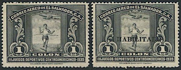 1935, Salvador, Central America Games, set of five  - Asta Storia Postale e Filatelia - Associazione Nazionale - Case d'Asta italiane