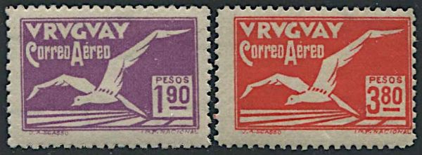 1928, Uruguay, Air Post, set of twelve  - Asta Storia Postale e Filatelia - Associazione Nazionale - Case d'Asta italiane