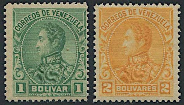 1899/1902, Venezuela, Bolivar, set of six  - Asta Storia Postale e Filatelia - Associazione Nazionale - Case d'Asta italiane