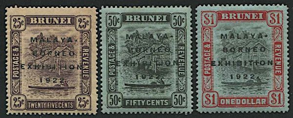 1922, Brunei, Malaya-Borneo Exhibition overprinted  - Asta Storia Postale e Filatelia - Associazione Nazionale - Case d'Asta italiane