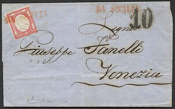 1862, Province Napoletane, lettera da Napoli per Venezia del 23 gennaio 1862  - Asta Storia Postale e Filatelia - Associazione Nazionale - Case d'Asta italiane