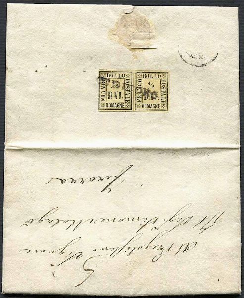 1859, Romagne, lettera da Codigoro per Ferrara del 15 dicembre 1859  - Asta Storia Postale e Filatelia - Associazione Nazionale - Case d'Asta italiane