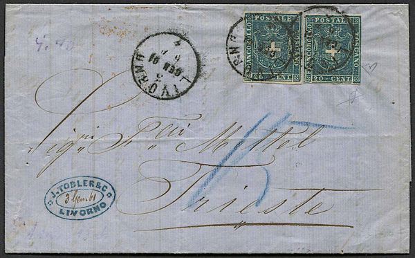 1861, Toscana, lettera scritta a Catania il 28 dicembre 1860 per Trieste  - Asta Storia Postale e Filatelia - Associazione Nazionale - Case d'Asta italiane
