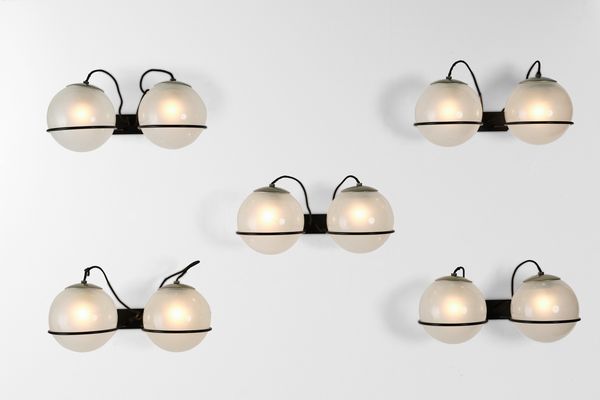GINO SARFATTI : Cinque appliques mod. 238/2  - Asta Design Properties - Associazione Nazionale - Case d'Asta italiane