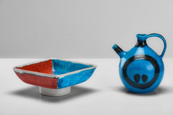 Bruno Gambone : Svuota tasche e brocca  - Asta Design Properties - Associazione Nazionale - Case d'Asta italiane