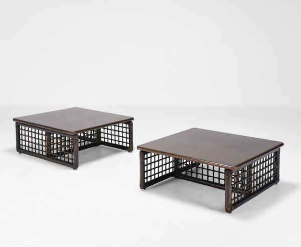 AFRA E TOBIA SCARPA : Due tavoli bassi della serie Brasilian  - Asta Design Properties - Associazione Nazionale - Case d'Asta italiane