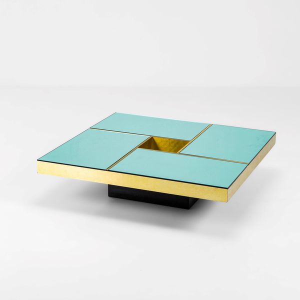 Giovanni Ausenda, Guido Baldo Grossi, Gianni Gavioli : Grande tavolo basso con vano centrale  - Asta Design Properties - Associazione Nazionale - Case d'Asta italiane