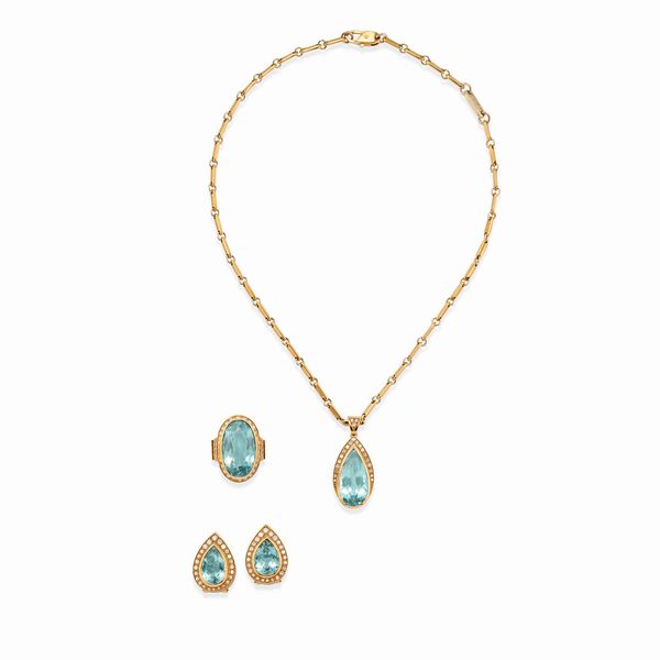 Parure con topazi azzurri  - Asta Gioielli - Associazione Nazionale - Case d'Asta italiane