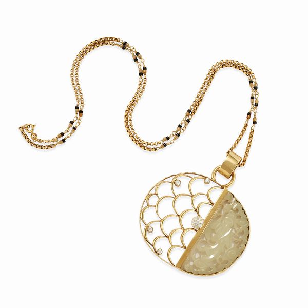 Pendente con giadeite  - Asta Gioielli - Associazione Nazionale - Case d'Asta italiane