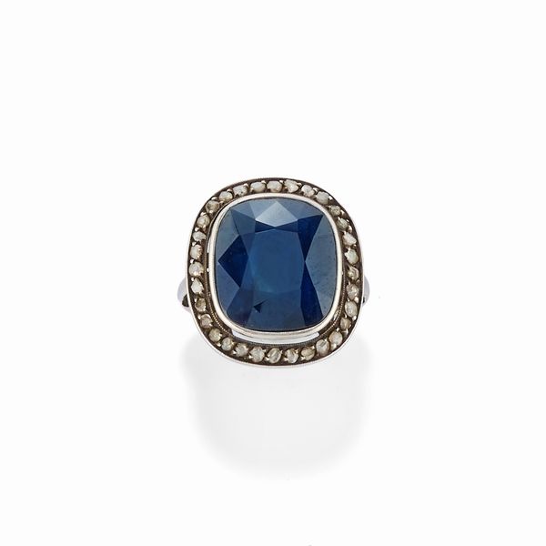 Anello con zaffiro  - Asta Gioielli - Associazione Nazionale - Case d'Asta italiane