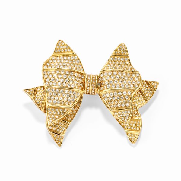 Spilla a fiocco  - Asta Gioielli - Associazione Nazionale - Case d'Asta italiane