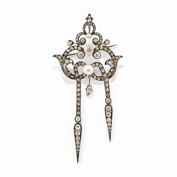 Spilla con diamanti  - Asta Gioielli - Associazione Nazionale - Case d'Asta italiane