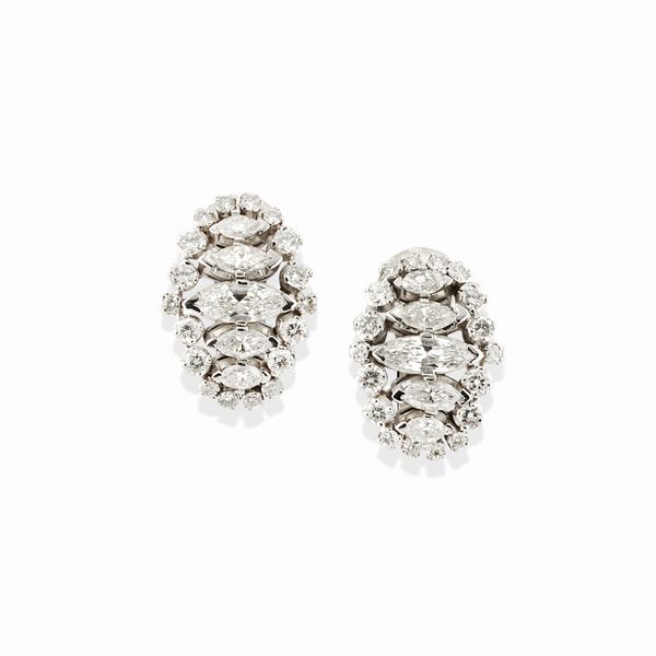 ABATE : Orecchini con diamanti  - Asta Gioielli - Associazione Nazionale - Case d'Asta italiane