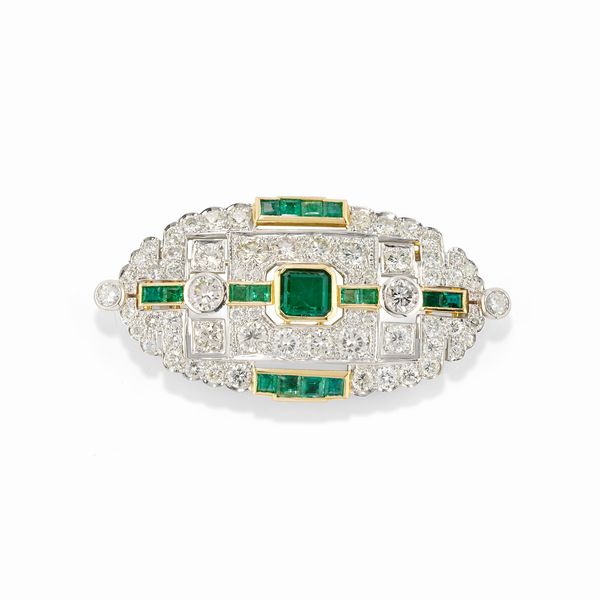 Spilla con smeraldi  - Asta Gioielli - Associazione Nazionale - Case d'Asta italiane