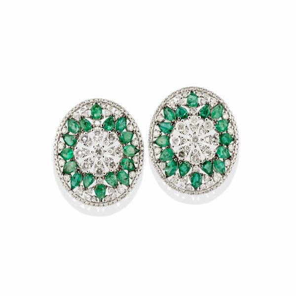 Orecchini con smeraldi  - Asta Gioielli - Associazione Nazionale - Case d'Asta italiane