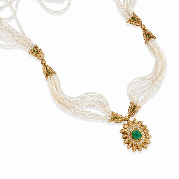 Collana con smeraldo  - Asta Gioielli - Associazione Nazionale - Case d'Asta italiane