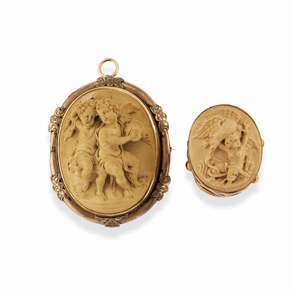 Pendente spilla ed anello con cammeo  - Asta Gioielli - Associazione Nazionale - Case d'Asta italiane
