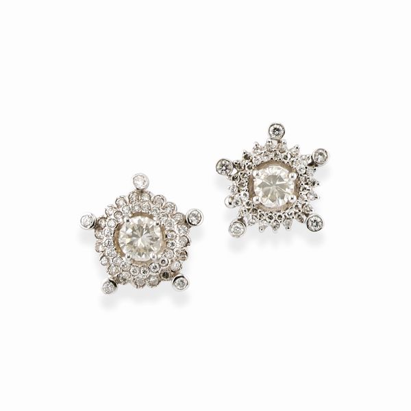 Orecchini con diamanti  - Asta Gioielli - Associazione Nazionale - Case d'Asta italiane