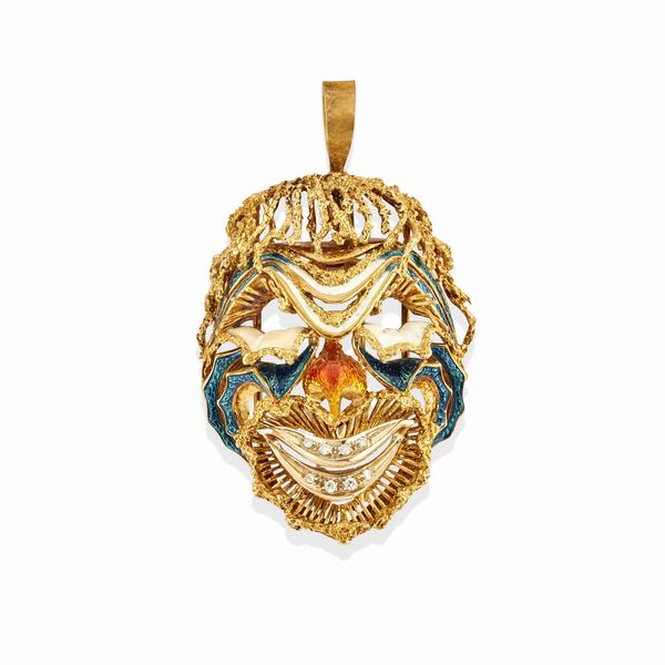 Spilla a mascherone  - Asta Gioielli - Associazione Nazionale - Case d'Asta italiane