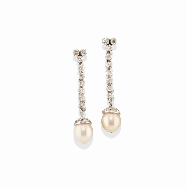 Orecchini pendenti con perle  - Asta Gioielli - Associazione Nazionale - Case d'Asta italiane