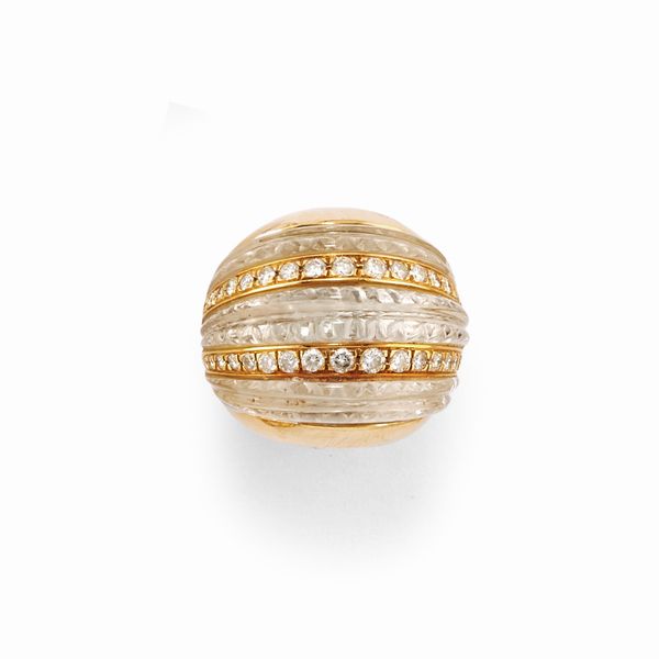 SABBADINI : Anello con cristallo di rocca  - Asta Gioielli - Associazione Nazionale - Case d'Asta italiane