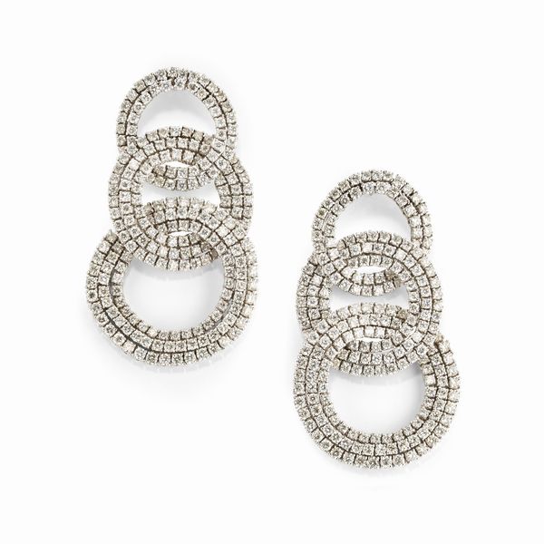 Orecchini con diamanti  - Asta Gioielli - Associazione Nazionale - Case d'Asta italiane