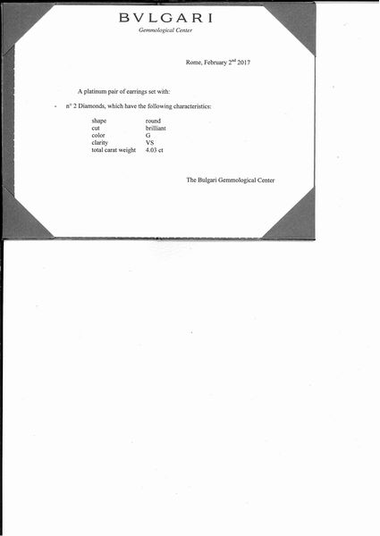 bulgari : Importanti orecchini con diamanti  - Asta Gioielli - Associazione Nazionale - Case d'Asta italiane