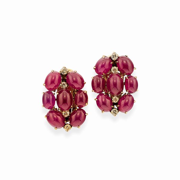 Orecchini con rubini  - Asta Gioielli - Associazione Nazionale - Case d'Asta italiane