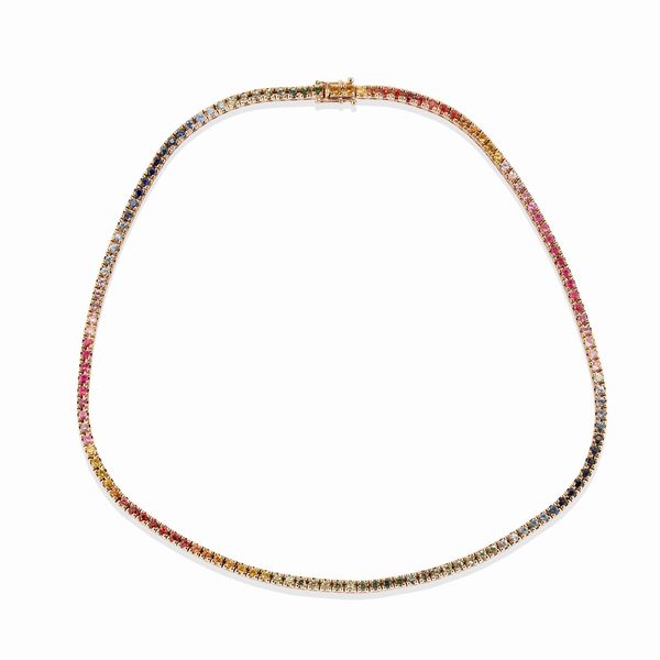 Collana tennis Rainbow  - Asta Gioielli - Associazione Nazionale - Case d'Asta italiane