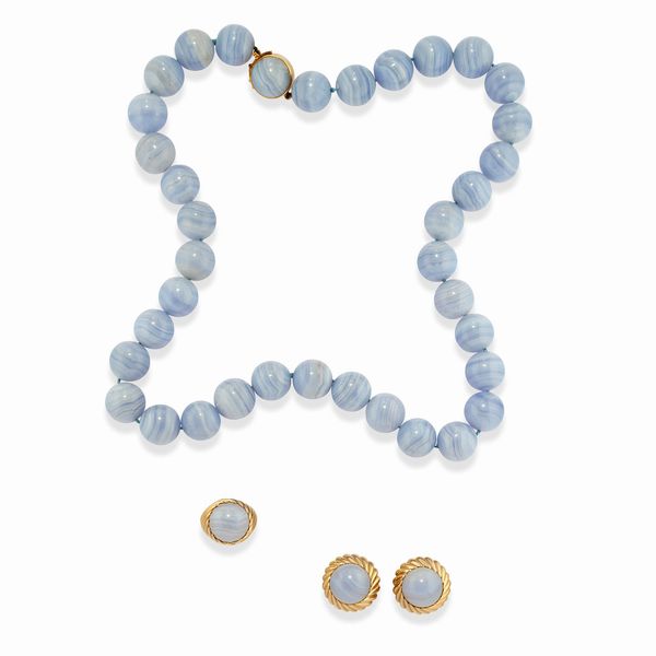 Demi parure con pietra dura lilla  - Asta Gioielli - Associazione Nazionale - Case d'Asta italiane