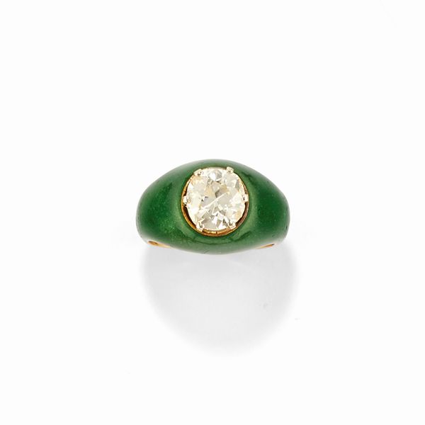 Anello con diamante  - Asta Gioielli - Associazione Nazionale - Case d'Asta italiane