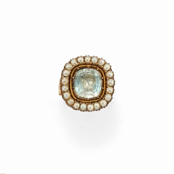 Anello con acquamarina  - Asta Gioielli - Associazione Nazionale - Case d'Asta italiane