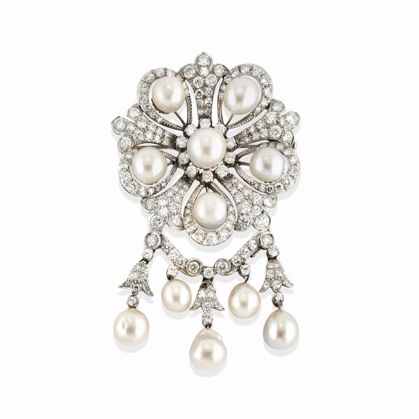Pendente spilla con perle  - Asta Gioielli - Associazione Nazionale - Case d'Asta italiane