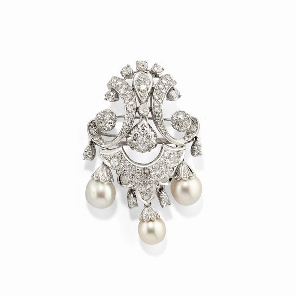 Spilla con perle  - Asta Gioielli - Associazione Nazionale - Case d'Asta italiane