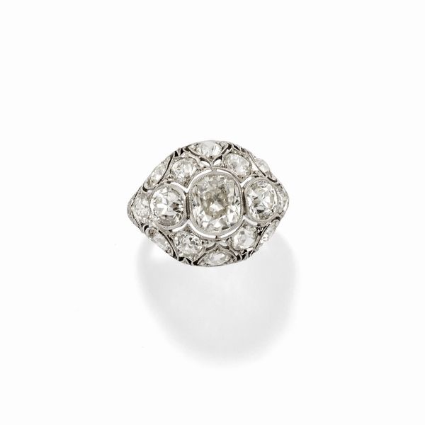 Anello con diamanti  - Asta Gioielli - Associazione Nazionale - Case d'Asta italiane