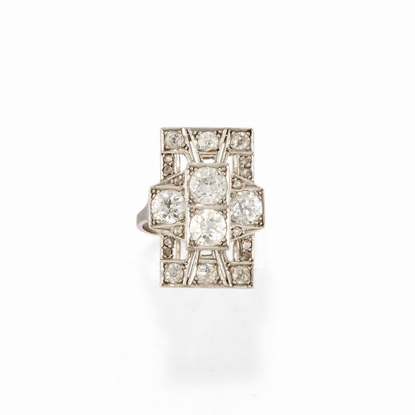 Anello con diamanti  - Asta Gioielli - Associazione Nazionale - Case d'Asta italiane