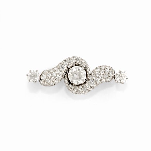 Spilla con diamanti  - Asta Gioielli - Associazione Nazionale - Case d'Asta italiane