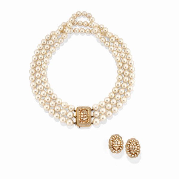 Demi parure con perle e cristallo di rocca  - Asta Gioielli - Associazione Nazionale - Case d'Asta italiane