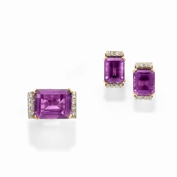 Demi parure con ametiste  - Asta Gioielli - Associazione Nazionale - Case d'Asta italiane