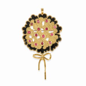 Pao Ying Wang - Spilla con rubini