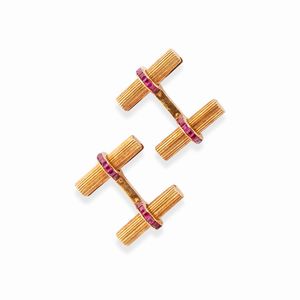 CARTIER - Coppia di polsini con rubini