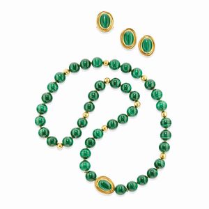Demi parure con malachite  - Asta Gioielli - Associazione Nazionale - Case d'Asta italiane