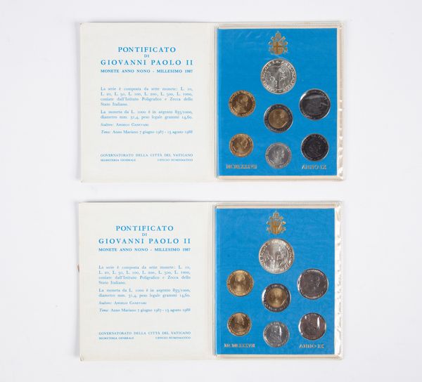 Lotto 2 serie complete 1987 Giovanni Paolo II Citt� del Vaticano  - Asta Numismatica: Monete, Medaglie e Carta Moneta - Associazione Nazionale - Case d'Asta italiane