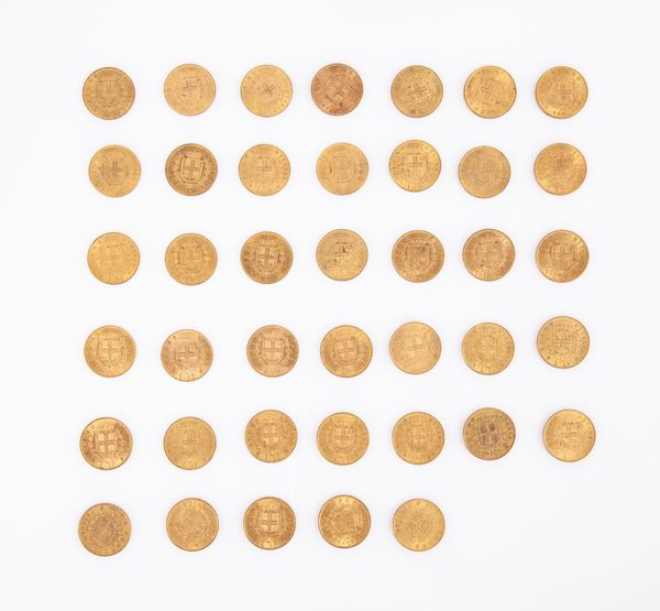 Lotto 39 monete da 20 Lire Vittorio Emanuele II 1862-1865 Regno d'Italia - Torino  - Asta Numismatica: Monete, Medaglie e Carta Moneta - Associazione Nazionale - Case d'Asta italiane