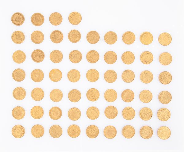 Lotto 58 monete da 20 Franchi Francia  - Asta Numismatica: Monete, Medaglie e Carta Moneta - Associazione Nazionale - Case d'Asta italiane