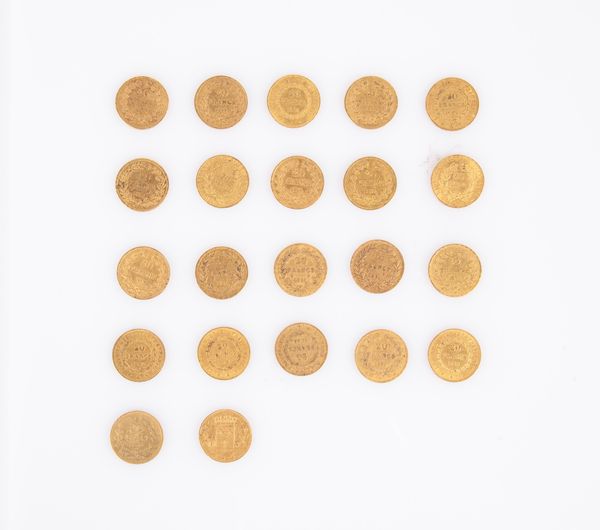 Lotto 22 Monete da 20 Franchi Francia  - Asta Numismatica: Monete, Medaglie e Carta Moneta - Associazione Nazionale - Case d'Asta italiane